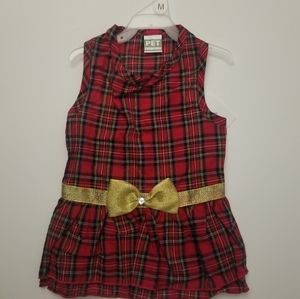 Dog Pet Dress M Red Plaid